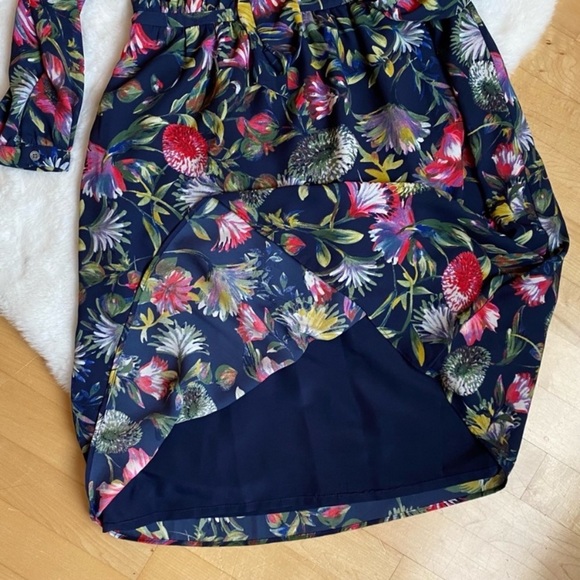 SOLD - J. Crew Navy Floral Neck Tie Dress - Picture 8 of 16